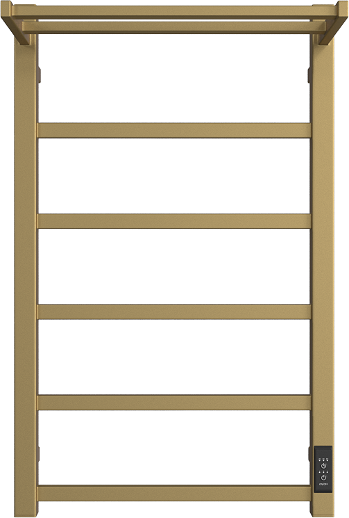 Полотенцесушитель электрический Двин Fj Plaza Neo 80х50, матовое золото, с полкой