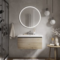 Тумба с раковиной Vigo Cross 80 подвесная, 1 ящик, светлое дерево