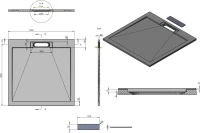 Поддон для душа Esbano LX ESP-LX90G 90х90 см, матовый серый Поддон для душа Esbano LX ESP-LX90G 90х90 см, матовый серый