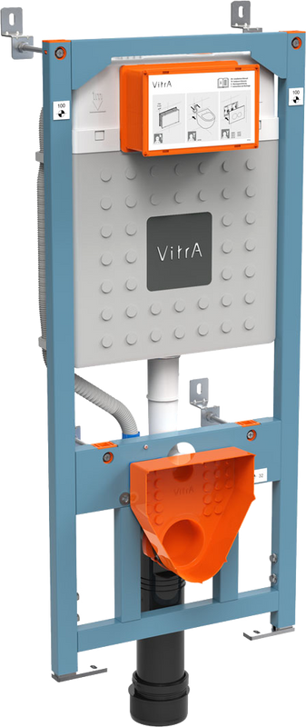 Система инсталляции для унитазов VitrA V12 762-5800-01 с кнопкой смыва Sirius 740-0480 глянцевый хром