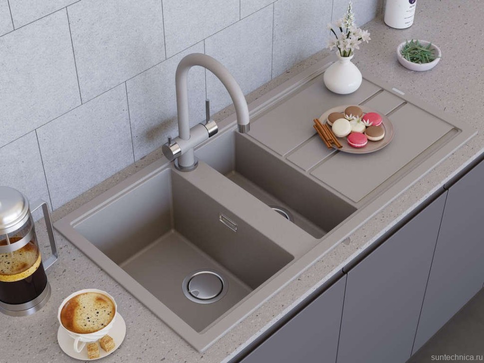 Мойка кухонная Omoikiri Kitagawa 100-2-GR leningrad grey