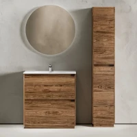 Мебель для ванной комнаты Sancos Libra Floor 80 дуб чарльстон, белая раковина CN7005