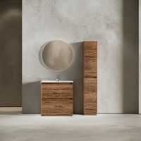 Мебель для ванной комнаты Sancos Libra Floor 80 дуб чарльстон, белая раковина CN7005