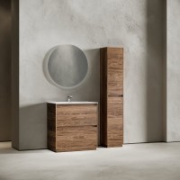 Мебель для ванной комнаты Sancos Libra Floor 80 дуб чарльстон, белая раковина CN7005