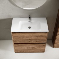 Мебель для ванной комнаты Sancos Libra Floor 80 дуб чарльстон, белая раковина CN7005