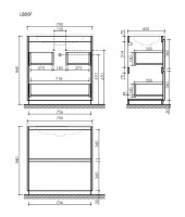 Мебель для ванной комнаты Sancos Libra Floor 80 дуб чарльстон, белая раковина CN7005