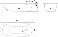 Стальная ванна Bette BetteComodo 1621-000 PLUS 180x80 см, встраиваемая, белая, с самоочищающимся покрытием, с шумоизоляцией