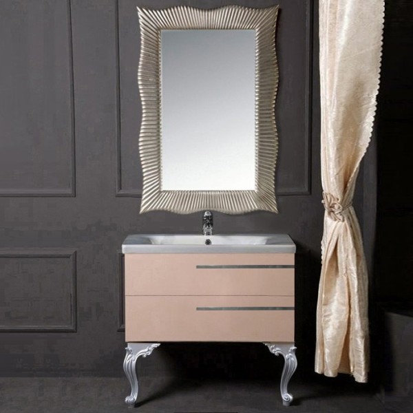 Мебель для ванной комнаты Armadi Art NeoArt 80 капучино с ручками Luce хром, зеркало Soho, с ножками