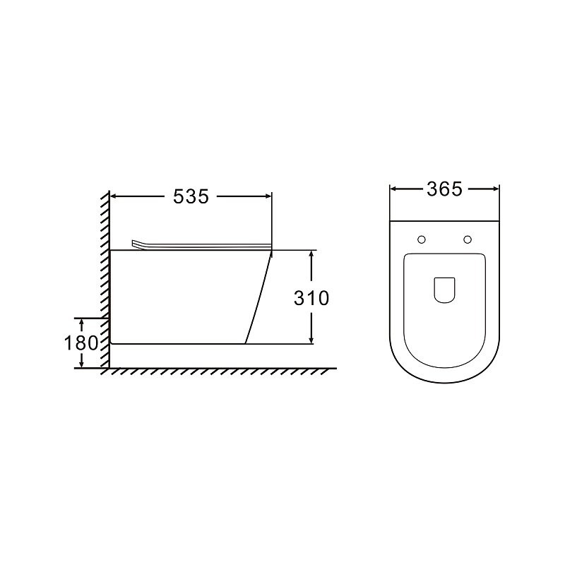Унитаз подвесной AZARIO Fonti AZ-402W безободковый, с микролифтом, глянцевый белый