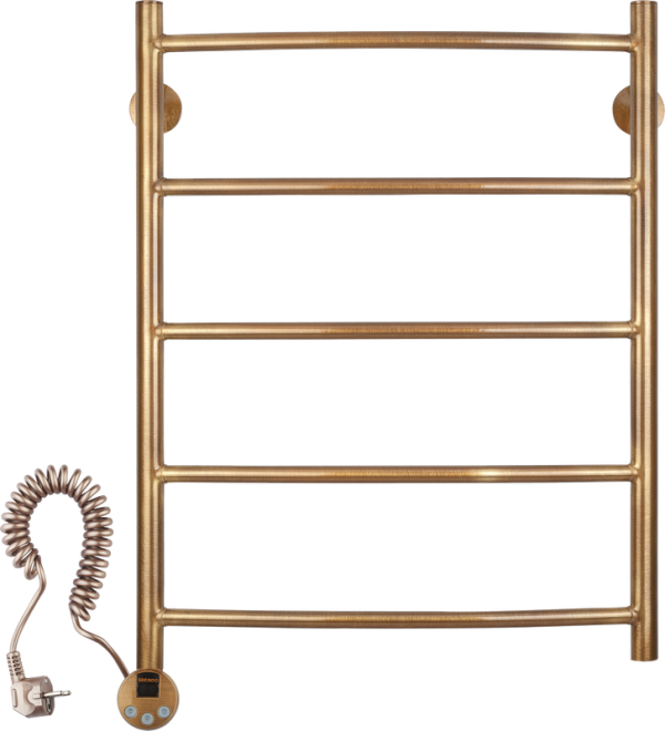 Полотенцесушитель электрический Secado Милан 1 плюс 65x55 см, подключение слева, бронза, лесенка, латунь
