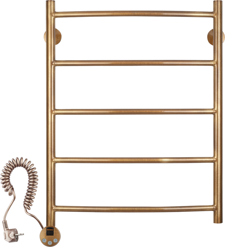 Полотенцесушитель электрический Secado Милан 1 плюс 65x55 см, подключение слева, бронза, лесенка, латунь