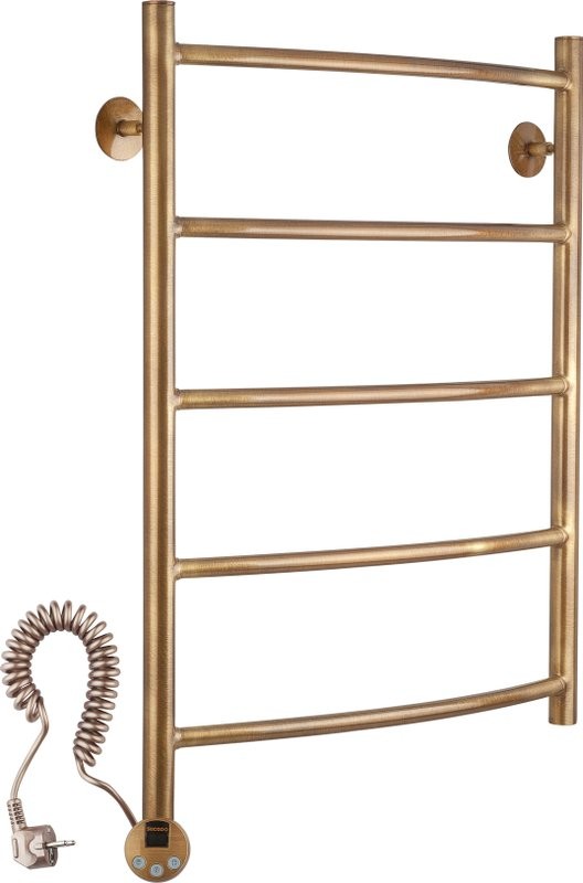 Полотенцесушитель электрический Secado Милан 1 плюс 65x55 см, подключение слева, бронза, лесенка, латунь