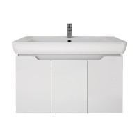 Тумба с раковиной Dreja Q(D) 80 подвесная, белый глянец