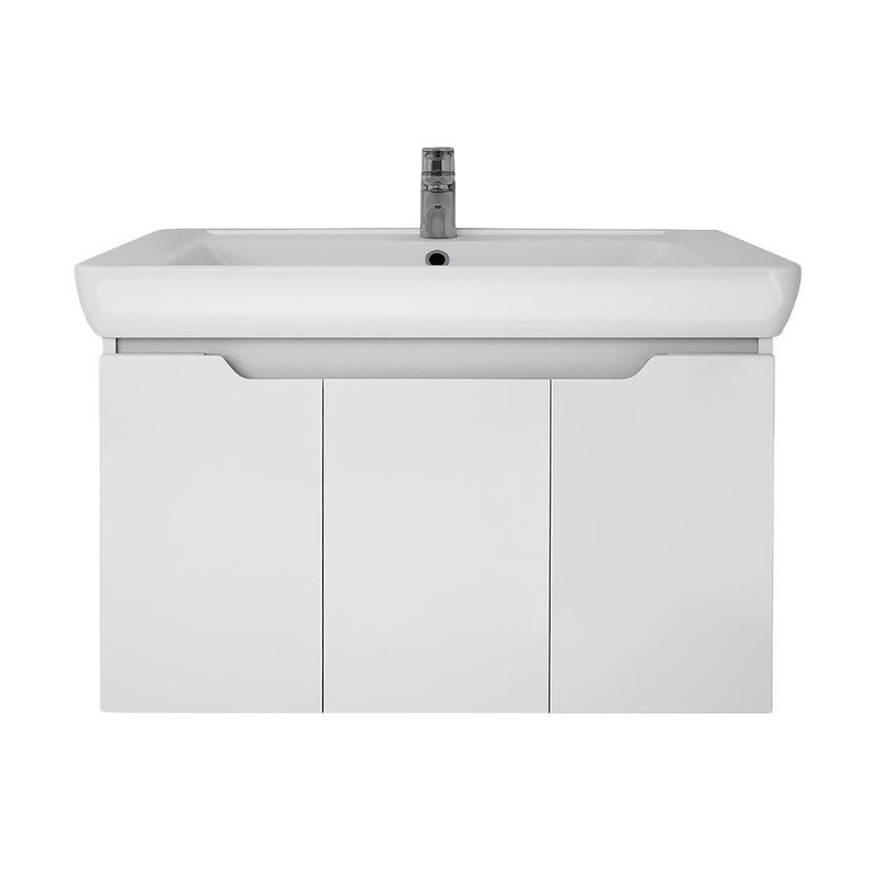 Тумба с раковиной Dreja Q(D) 80 подвесная, белый глянец