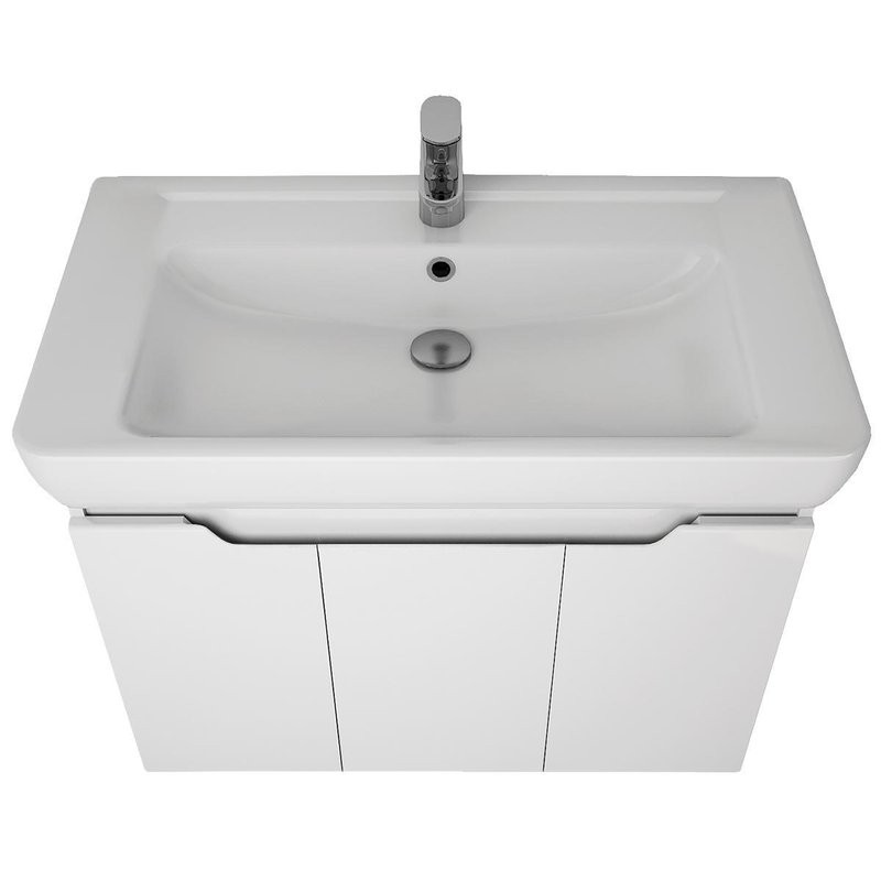 Тумба с раковиной Dreja Q(D) 80 подвесная, белый глянец