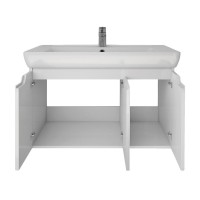 Тумба с раковиной Dreja Q(D) 80 подвесная, белый глянец