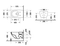 Унитаз подвесной Duravit Architec 45726900A1 безободковый, с микролифтом, глянцевый белый