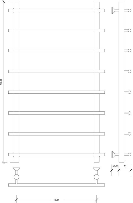 Полотенцесушитель водяной Secado Турин 1 100x55 см, хром, лесенка