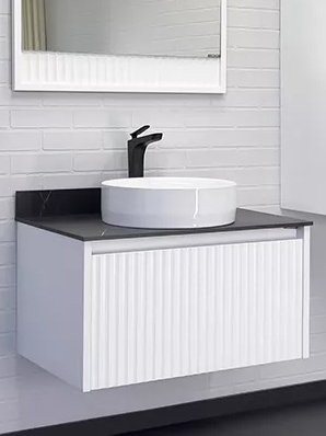 Мебель для ванной комнаты Comforty Марсель 75 подвесная, матовая белая