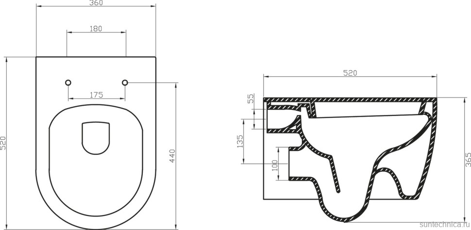 Унитаз подвесной BelBagno Marino BB105CHR безободковый, крышка BB865SC с микролифтом