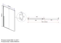 Душевая дверь в нишу Vincea Lugano VDS-1L120CLGM-1 120 см, профиль вороненая сталь, стекло прозрачное