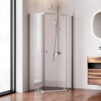 Душевой уголок AM.PM Sunny W87G-405-9090-MT 90x90 см, серебро