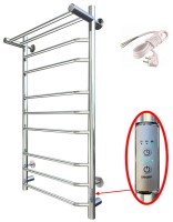 Полотенцесушитель электрический Тругор Браво ПЭК СП3П 100x55 см, подключение справа, слева, глянцевый хром, лесенка, с полкой