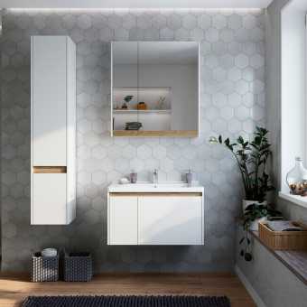 Мебель для ванной STWORKI Стокгольм 80 белая, под дерево, в скандинавском стиле