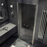 Душевая дверь в нишу Maybahglass MGD-432-5 80 см, профиль матовый хром, стекло графит матовый