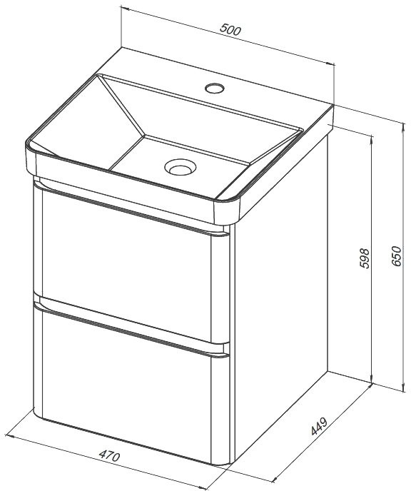 Мебель для ванной комнаты Aquanet Эмбер 50 белая матовая