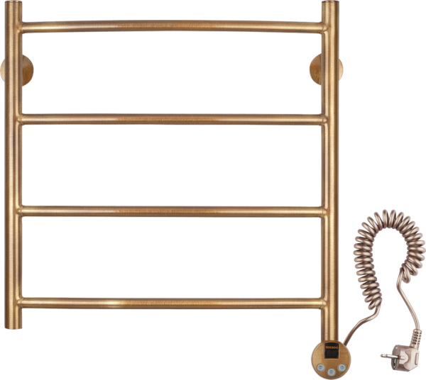 Полотенцесушитель электрический Secado Милан 1 плюс 55x55 см, подключение справа, бронза, лесенка, латунь
