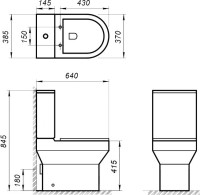 Унитаз-компакт напольный BelBagno Norma BB339CPR безободковый, крышка BB865SC с микролифтом, бачок BB339T