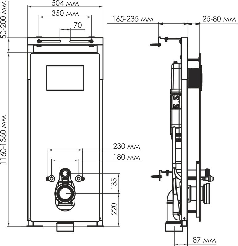 Система инсталляции для унитазов Wasserkraft Salm 27TLT.010.ME.WH.MG01 с кнопкой смыва матовое золото