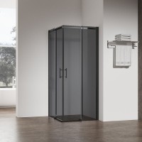 Душевой уголок Veconi Rovigo RV-50B 100х100 см, профиль матовый черный, стекло тонированное
