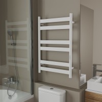 Полотенцесушитель электрический Bauedge Bau Mix DB-0126 50x80, белый полуматовый