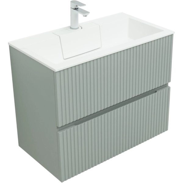 Тумба с раковиной Aquanet Джейн 80 подвесная, мисти грин