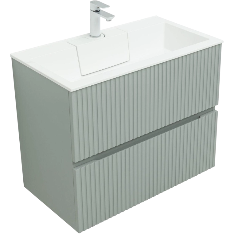 Тумба с раковиной Aquanet Джейн 80 подвесная, мисти грин