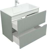 Тумба с раковиной Aquanet Джейн 80 подвесная, мисти грин