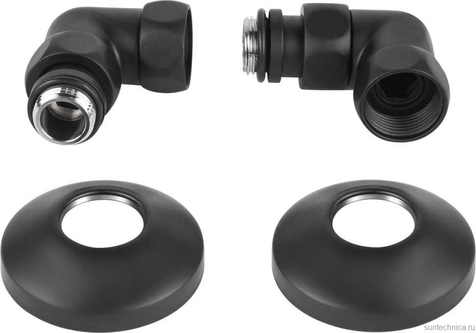 Полотенцесушитель водяной Secado Мерида 2 СП 60x55 см, матовый черный, лесенка, с полкой