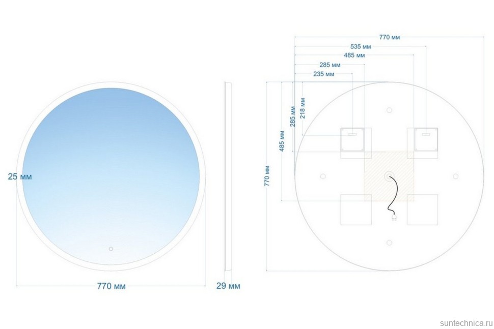Зеркало круглое Abber Mond AG6202SL-0.77 77 см, с подсветкой