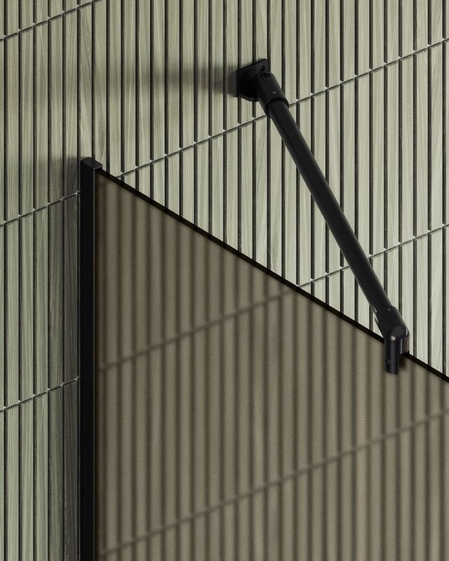 Душевая перегородка Maybahglass MGD-1354-6у 99 см, профиль черный, стекло бронза матовое