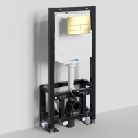 Система инсталляции для унитазов Wasserkraft Dill 61TLT.010.ME.PG04 с кнопкой смыва золото Система инсталляции для унитазов Wasserkraft Dill 61TLT.010.ME.PG04 с кнопкой смыва золото