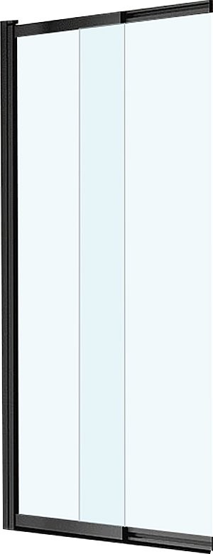 Шторка на ванну Vincea VSB-1E100CLB 100 см, профиль чёрный, стекло прозрачное