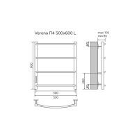 Полотенцесушитель электрический Azario VERONA 500/600 (AZ04756)