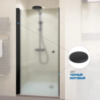 Душевая дверь в нишу Kubele DE020 DE020D601T-MAT-BLM- 80х200 80, профиль черный матовый, стекло матовое