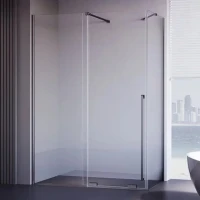 Душевой уголок Veconi Premium Trento PTC-SP-50GR 150х100 см, профиль брашированный графит, стекло прозрачное