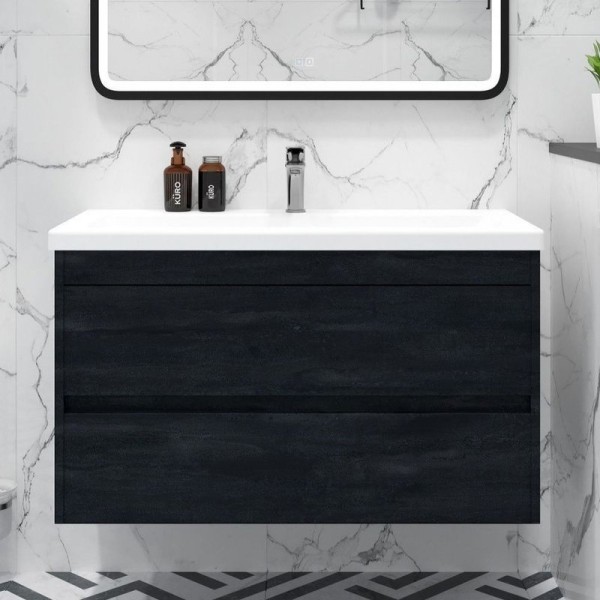 Тумба с раковиной Art&Max Family-M 90 подвесная, hard coal