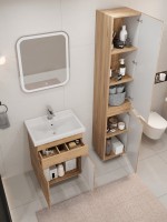 Тумба с раковиной SanStar Модена 60 напольная, дуб крафт золотой