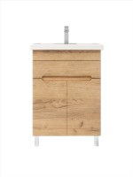 Тумба с раковиной SanStar Модена 60 напольная, дуб крафт золотой