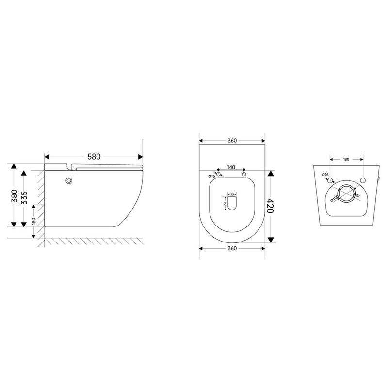 Комплект 2 в 1 Abber Bequem AC1108PMB-AC0101P Унитаз подвесной, с микролифтом + Монтажная рама